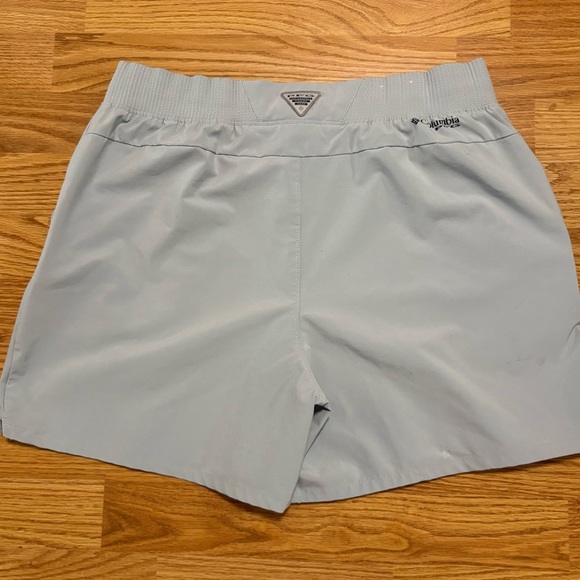 Columbia PFG Shorts Women Light Blue Fishing Quick Dry Activewear Sporty Medium - Picture 2 of 6
